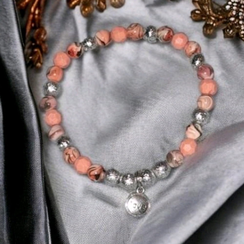 love charm beaded bracelet